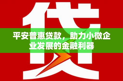 基隆平安普惠贷款，助力小微企业发展的金融利器