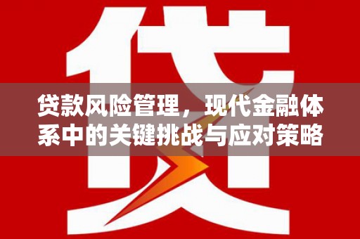基隆贷款风险管理，现代金融体系中的关键挑战与应对策略