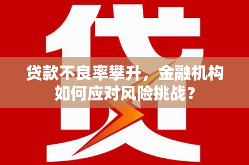 基隆贷款不良率攀升，金融机构如何应对风险挑战？